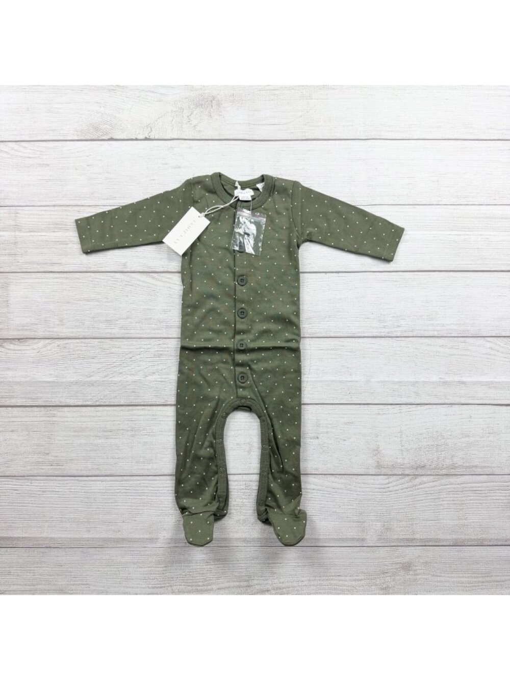 Jamie Kay Baby Footed Sleeper Polka Dot Button NWT 3-6 Months